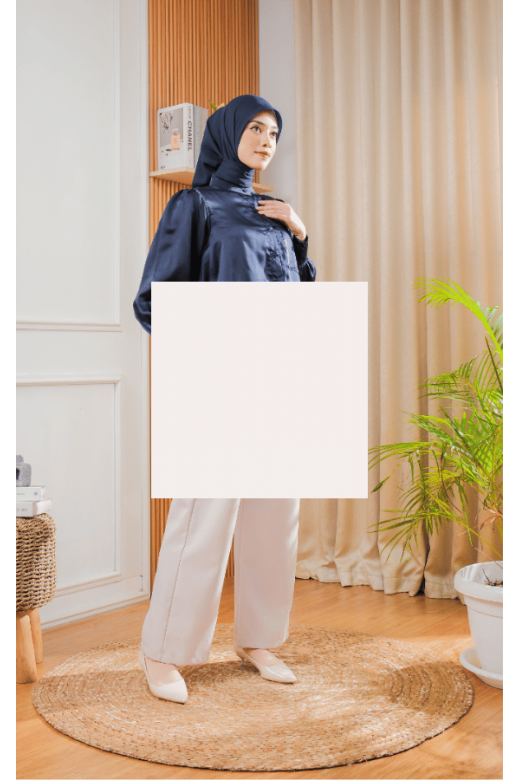 Jasmina Embroidery Blouse Navy